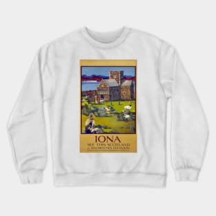 Vintage Travel Poster Scotland Iona Crewneck Sweatshirt